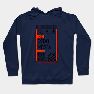 Indonesia flight ticket boarding pass new Hoodie